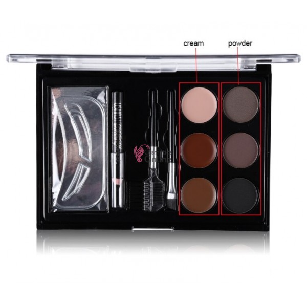 Kit pentru sprancene cu Crema Gel si pudra de contur USHAS 02